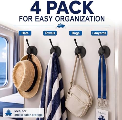 Moxweyeni 4 Pcs Large Heavy Duty Cruise Magnetic Hooks 44lbs Black - Image 5