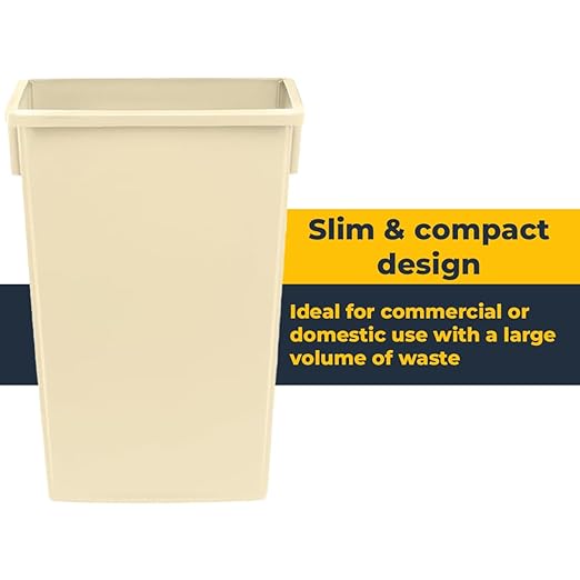 3 pack 23 Gallon Waste Bin with Lid & Dolly, Heavy-Duty Trash Can, Slim Rectangular Garbage Bin, Durable Waste Container, Recycling Bin, Plastic Wastebasket for Kitchen, Garage, Restaurants, Office