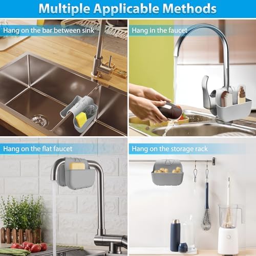 Sponge Holder for Kitchen Sink, Silicone Sink Saddle Caddy Organizer Rack - Image 4