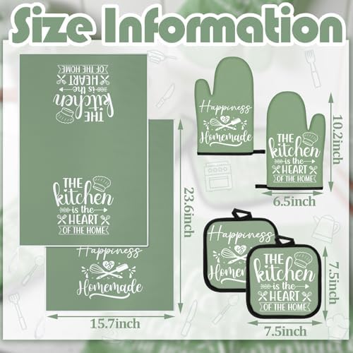 Sratte 6 Pcs Kitchen Decor Accessories Set, Sage Green - Image 4