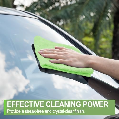 Microfiber Cleaning Cloth, 12 Pack Green Cleaning Rags, Reusable Microfiber - Image 6