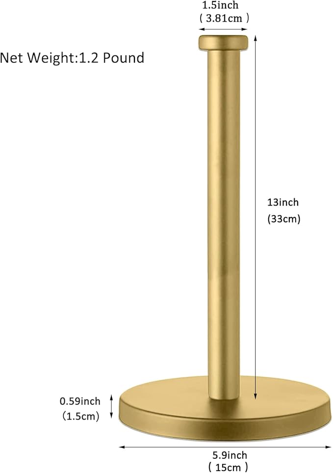 Stainless Steel Gold Paper Towel Holder Countertop - Image 2