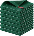 Homaxy 100% Cotton Terry Kitchen Dish Cloths, 7 Pack, Dark Green by Homaxy