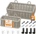 Wall Hanging Baskets, 2 Pack Woven Wicker Baskets by Panovox