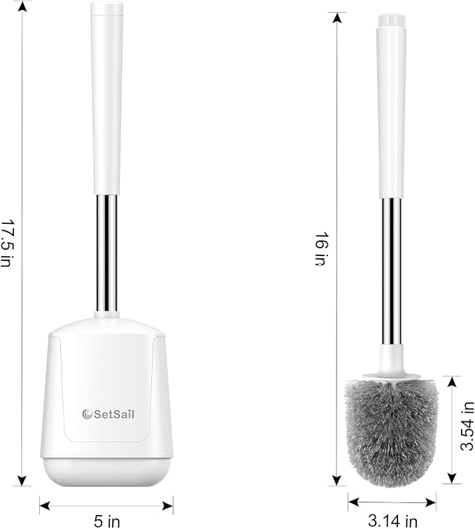 SetSail Toilet Brush 4 Pack Toilet Bowl Brush and Holder Toilet Cleaner Brush - Image 2