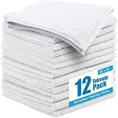 Microfiber Cleaning Cloth 12 Pack by Tekswip