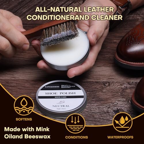 RAPSAKEMOH Shoe Polish Kit, Horsehair Brush Shoe Shine Kit - Image 3