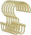 Bathway Gold Shower Curtain Hooks Ring, Rust Proof Metal Shower Hooks by Bathway