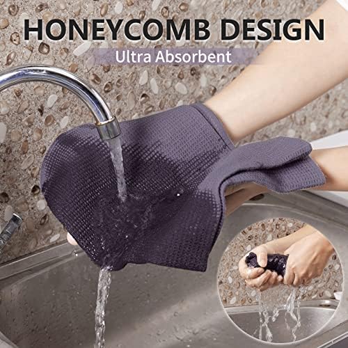 QUILTINA Dish Towels Set, 100% Cotton Waffle Weave Kitchen Towels 6 Pack - Image 3