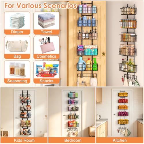 Hongtamoya Adjustable Over the Door Organizer, Metal Hanging Door Organizer - Image 6