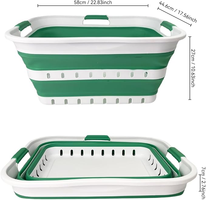 SAMMART 42 Collapsible Plastic Laundry Basket, Foldable Pop Up Storage - Image 3