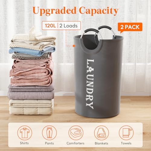 Lifewit 2 Pack 120L Laundry Basket - Image 4