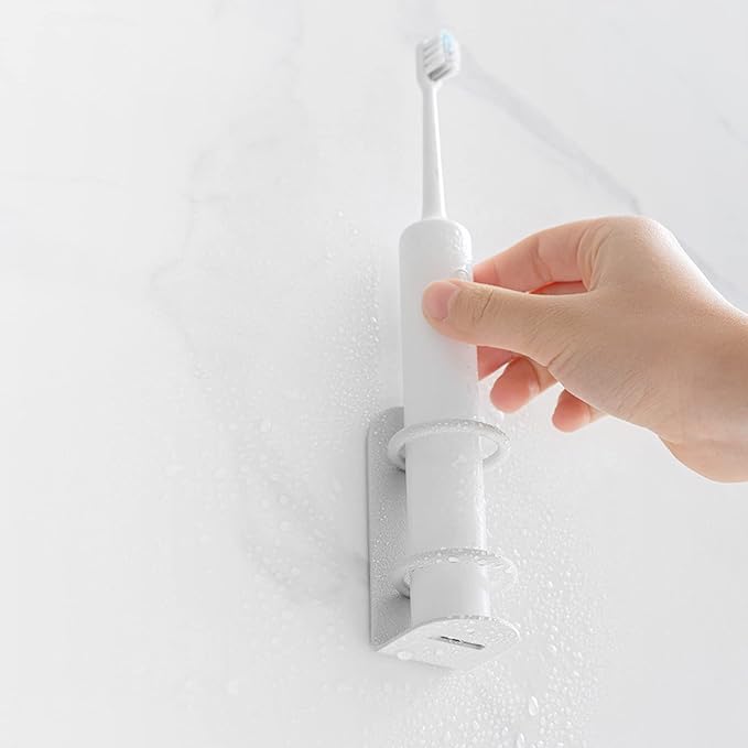 2 Pack Electric Toothbrush Holders Stick on The Wall Electric Metal Tooth - Image 2