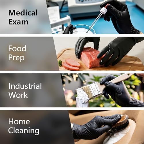 PROMEDIX P Black Disposable Nitrile Gloves, 6Mil 100 Pcs Food Safe Cooking - Image 5