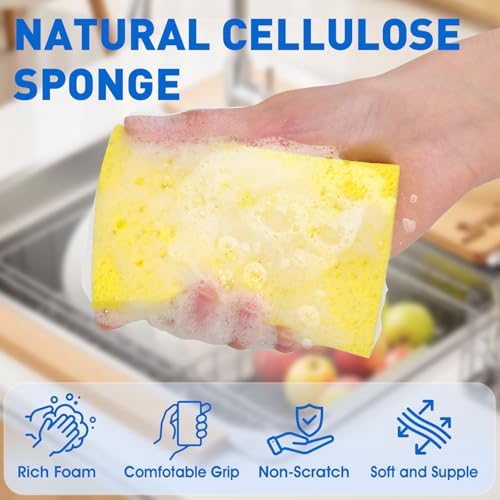24 Pack Kitchen Sponges Non-Scratch Cellulose Sponges Bulk - Image 4