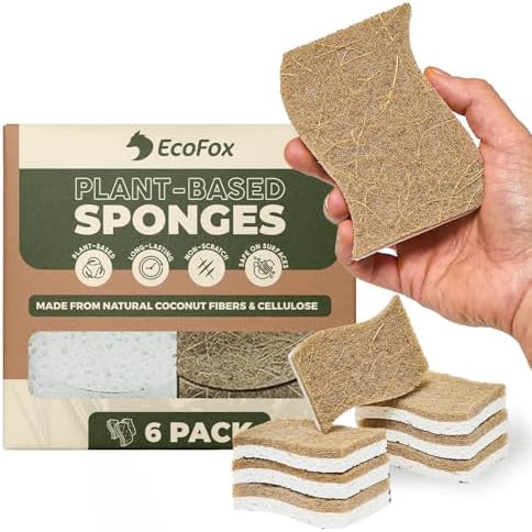 Plant-Based Kitchen Sponges | USDA Biobased Certified | FSC & PETA Approved | by EcoFox