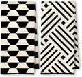 Black and White Kitchen Towels Set of 2, Boho Minimalist Abstract Dish Tea by Unknown