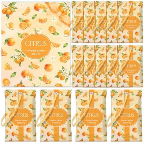 STRN Scented Sachets for Drawer and Closet, Citrus Scent 14-Pack for Home by STRN-Delicate%C2%B7Cozy%C2%B7Stylish