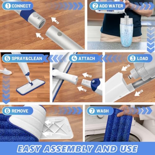 HOMTOYOU Microfiber Flat Mop - Image 6