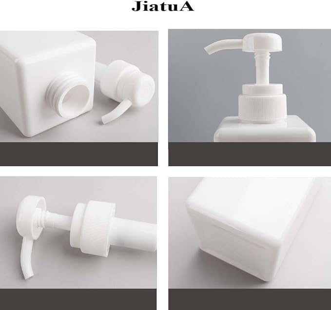 Plastic Pump Bottle Refillable Lotion Soap Dispenser 15oz White 2 Pack | Sturdy - Image 6