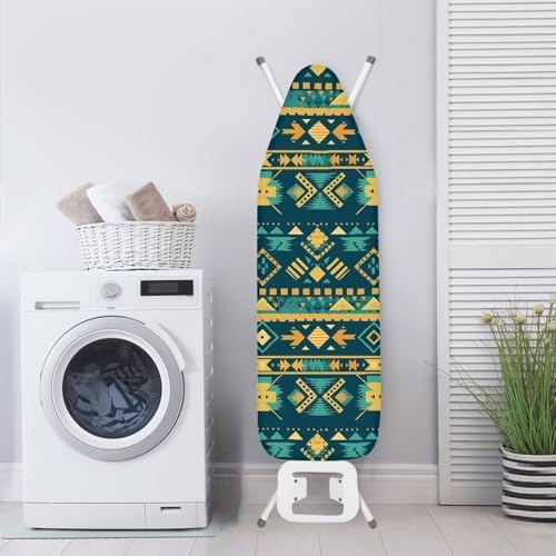 Ethnic Tribal Stripe Ironing Board Cover, Turquoise Geometric Rhombus 15x54 - Image 3