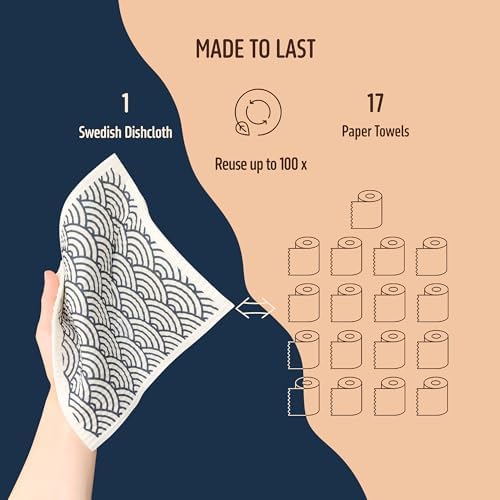 Swedish Dishcloths, 5 Pack Swedish Dishcloths - Image 4
