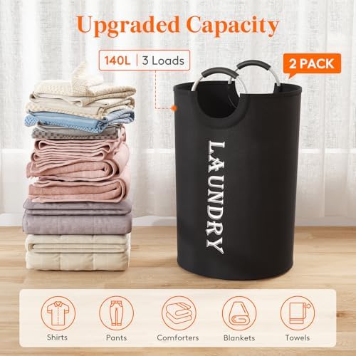 Lifewit 2 Pack 140L Laundry Basket - Image 4