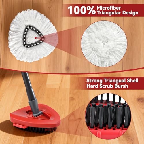 8 Pack Mop Replace Head with 1 Base Plate, 1 Scrub Brush Head - Image 4