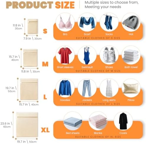 ABRRLO 4Pcs Cotton Mesh Laundry Bags - Image 4