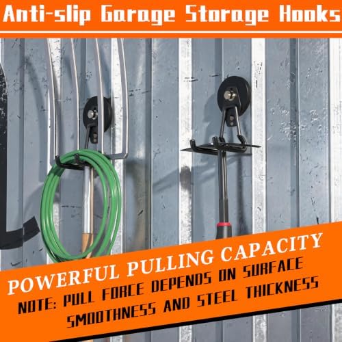 Heavy Duty Magnetic Garage Hooks, 4 Pack Strong Large Magnet Hook - Image 4