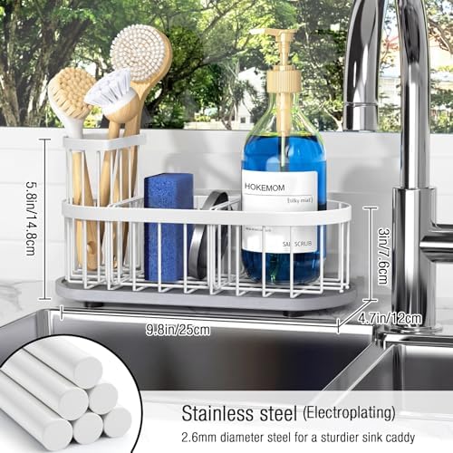 Sink Caddy Kitchen Sink Organizer, Sponge & Brush Holder, Stone Drying Mat - Image 2
