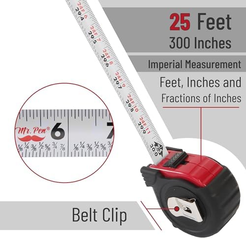 Mr. Pen- Retractable Tape Measure 25 ft, 2 Pack, Easy Read - Image 3
