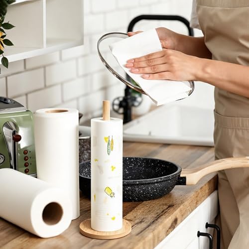 SHENLIU 4Pcs Wood Paper Towel Holder Stand, Kitchen Paper Hanger Rack - Image 6