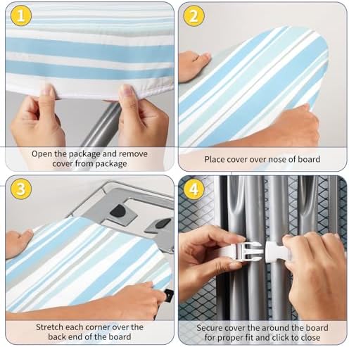 BNDX Ironing Board Cover, Stain Resistant & Durable Scorch, 2 Click Buckles - Image 4