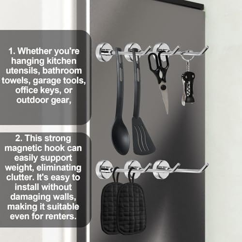 Gosknor 8pcs Large Magnetic Hooks, 2.2lb 7.1cm/2.8in Long - Image 6