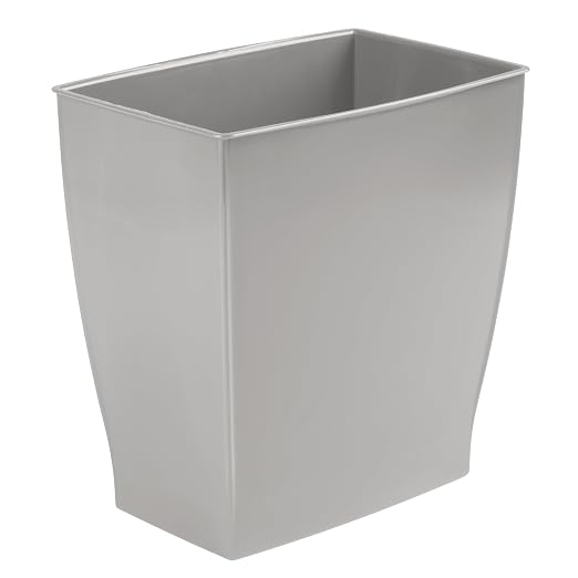 iDesign Small Plastic Bathroom Trash Can, Slim Rectangle - Image 9