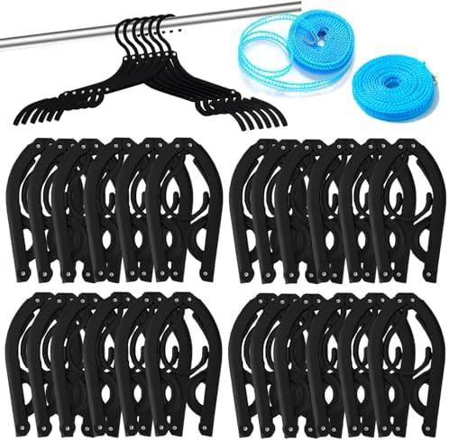 24 PCS Travel Hangers, Portable Travel Folding Clothes Hangers by Unknown