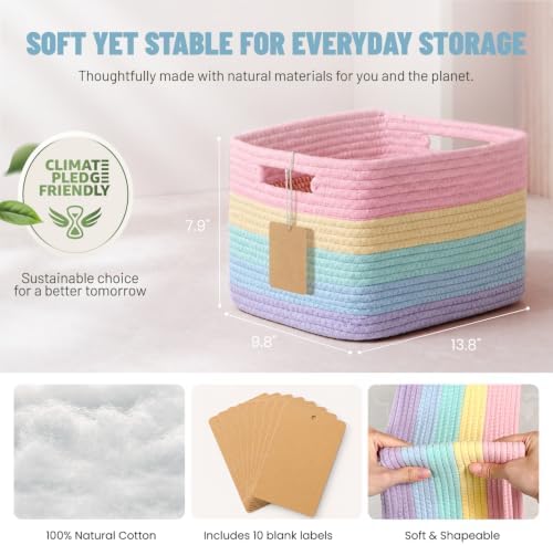 5 Pack Woven Storage Baskets, Decorative Storage Bins - Image 4
