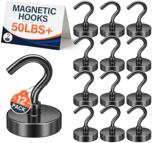 FINDMAG Heavy Duty Magnetic Hooks, 50LB+ Magnets by FINDMAG