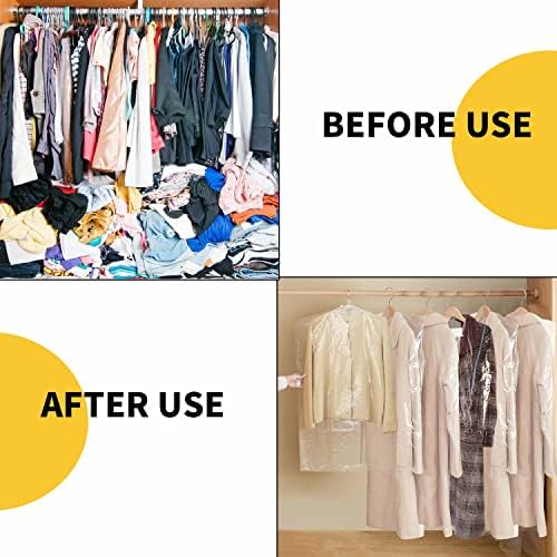 BEISHIDA 20PCS 47 Inch Plastic Garment Bag-Plastic Clear Dry Cleaner Laundry - Image 5