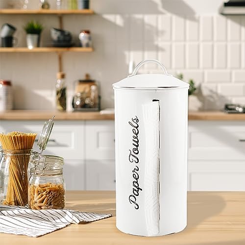 AuldHome Design Farmhouse Paper Towel Holder; Rustic Enamelware Countertop - Image 3