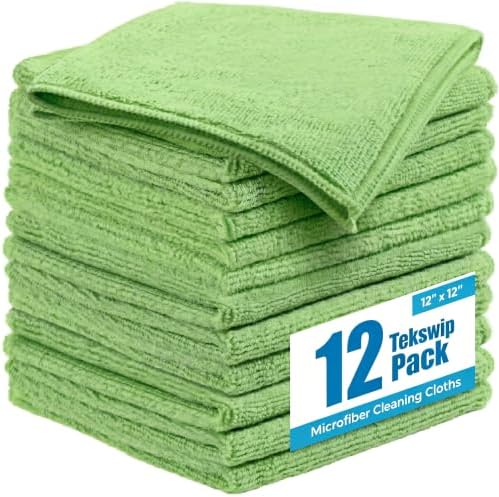 Microfiber Cleaning Cloth 12 Pack by Tekswip