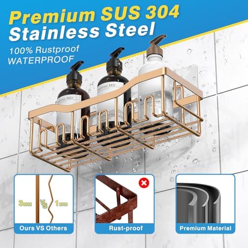 EUDELE Shower Caddy 2 Pack, Adhesive Organizer - Image 5