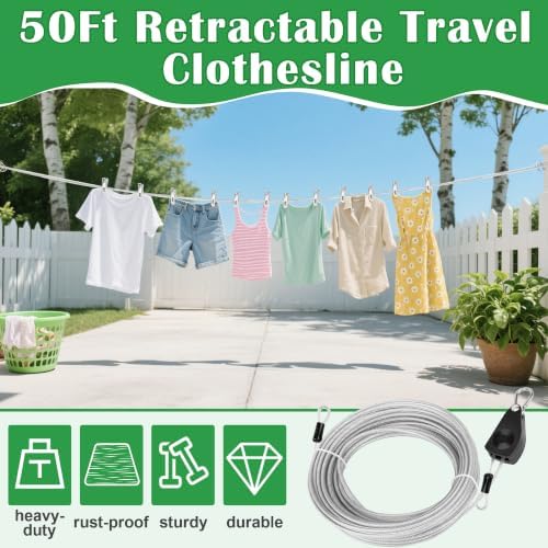 Windspeed Retractable Clothesline Outdoor Heavy Duty Travel Clothesline - Image 4