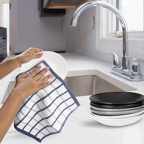 Urban Villa Kitchen Towels Cotton Dish Towels 12”x12” Blue White - Image 5