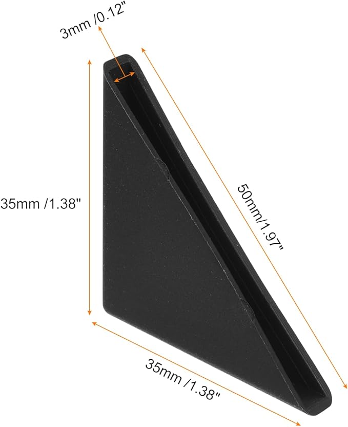 uxcell 20Pcs Plastic Corner Protectors 3x50mm Right Angle Shape Glass Corner Guards Cushion for Corner Protection of Glass, Mirror, Tile, Black