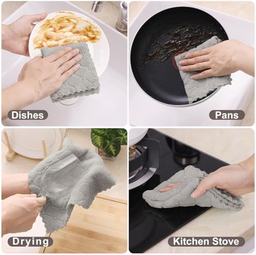 Homaxy Super Soft 16 Pack Coral Velvet Dish Cloths - Image 5