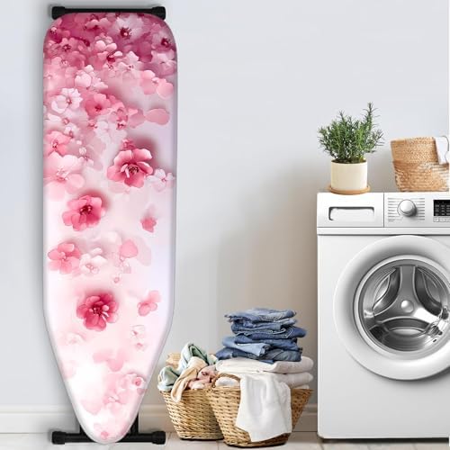 Nuxovilar Pink Watercolor Flowers Ironing Board Cover 15x54 Polyester - Image 3