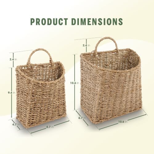 84ECO Set of 2 Seagrass Hanging Baskets - Image 7