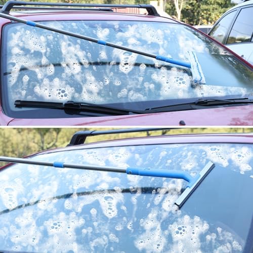 Mitclear Window Cleaner Tool, Long Handle 57'', Clean Widows Car Windshield - Image 6
